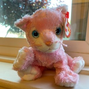 TY Beanie Baby Pink Carnation Cat
